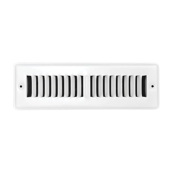 B & K Tru Aire 2 in. H X 10 in. W 2-Way Powder Coat White Steel Floor Register C150TSW 02X10 - main